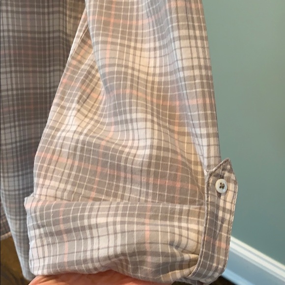 Joie Lightweight soft button down in gray and pink - Picture 3 of 3